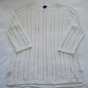 Talbots 3/4 Sleeve White Sweater